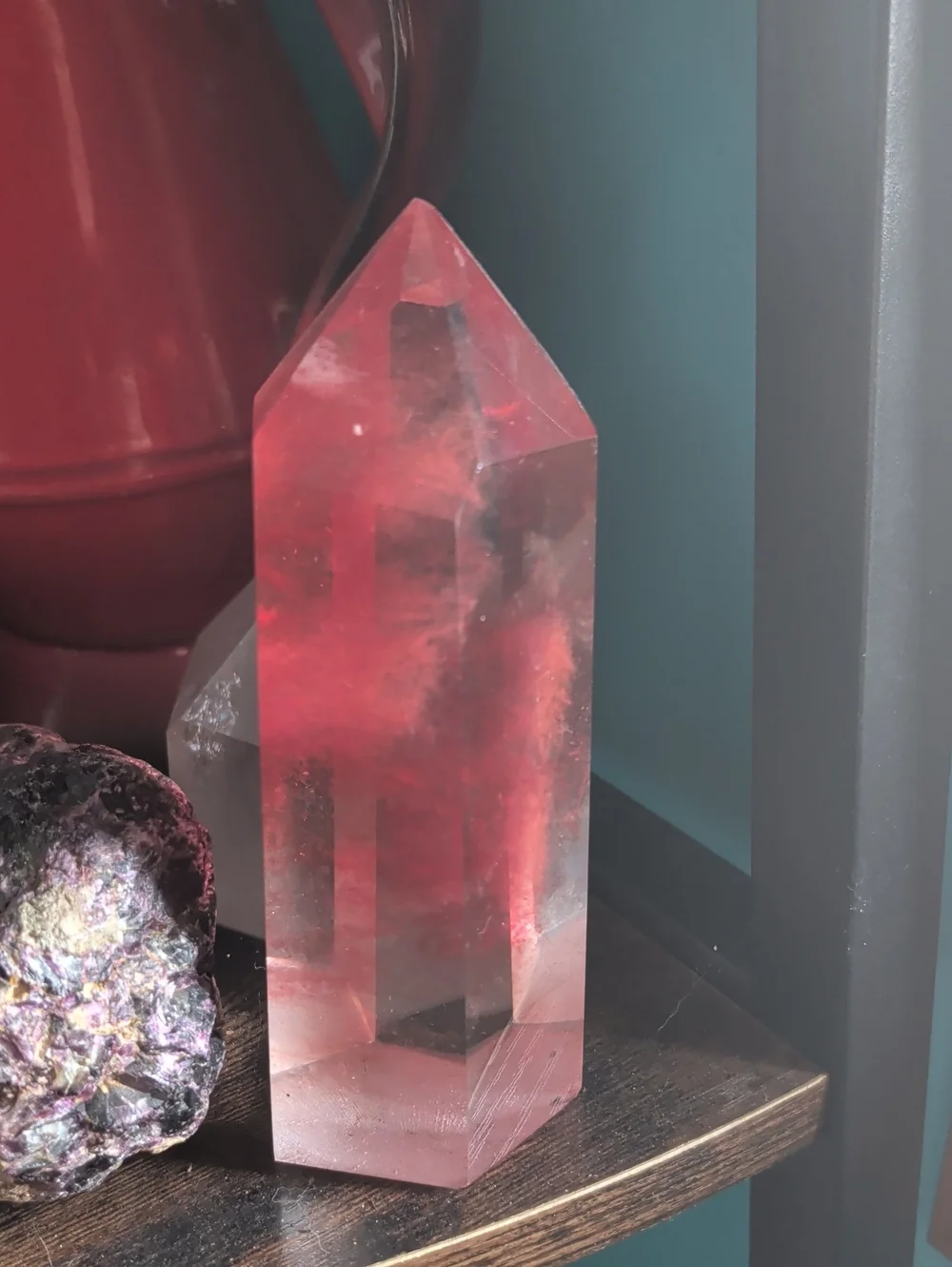 Red Crystal Tower Decorative Accent